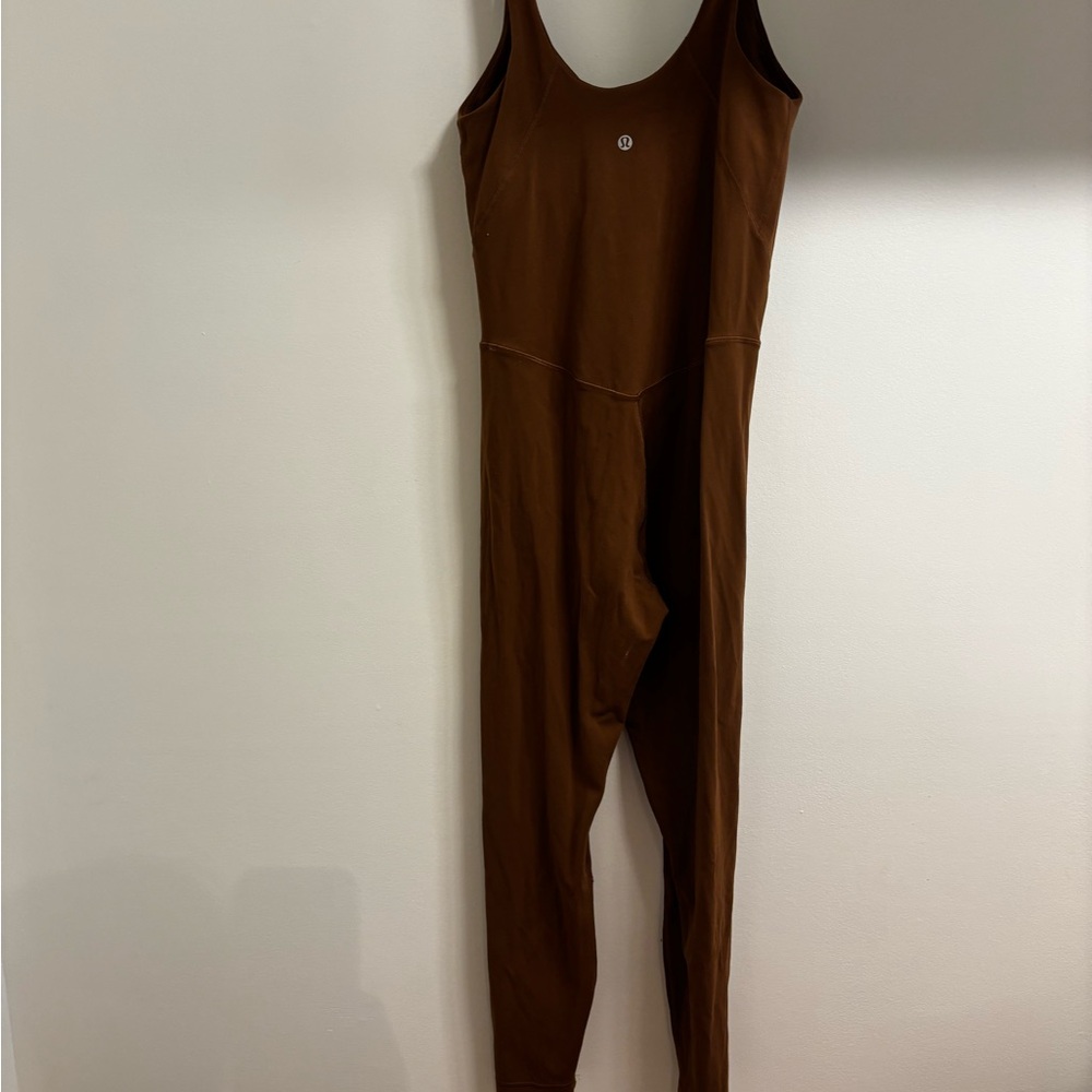lululemon athletica Brown Scoop-Neck Full-Length Jumpsuit